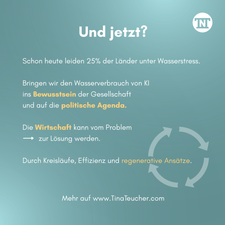 Empfehlungen für einen geringeren Wasserverbrauch durch KI