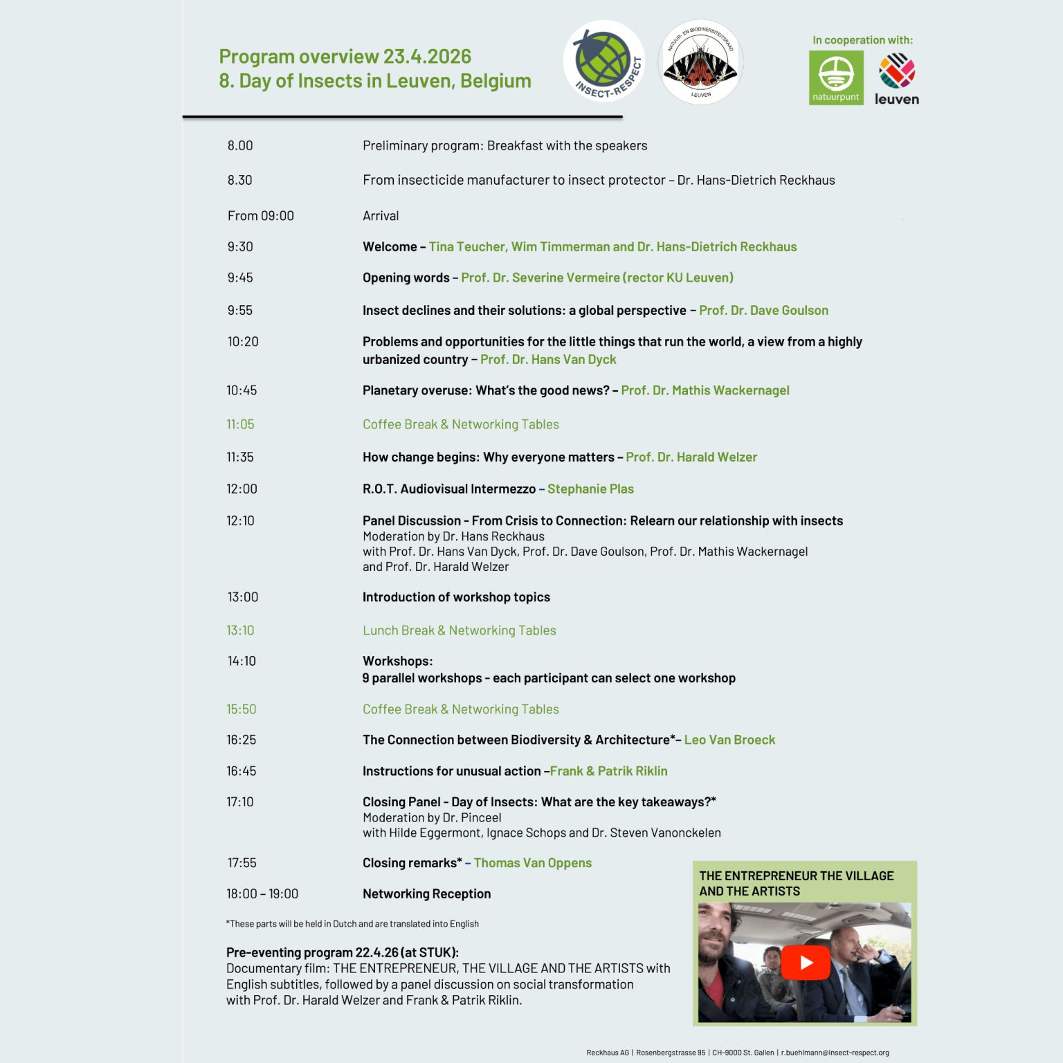 Programm-Liste vom Day of Insects 2026