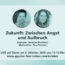 Flyer zum Event Lunch & Learn Oktober 2026 Zukunft - Zwischen Angst und Aufbruch - mit Informationen und Bildern der Speaker*innen und des Moderators