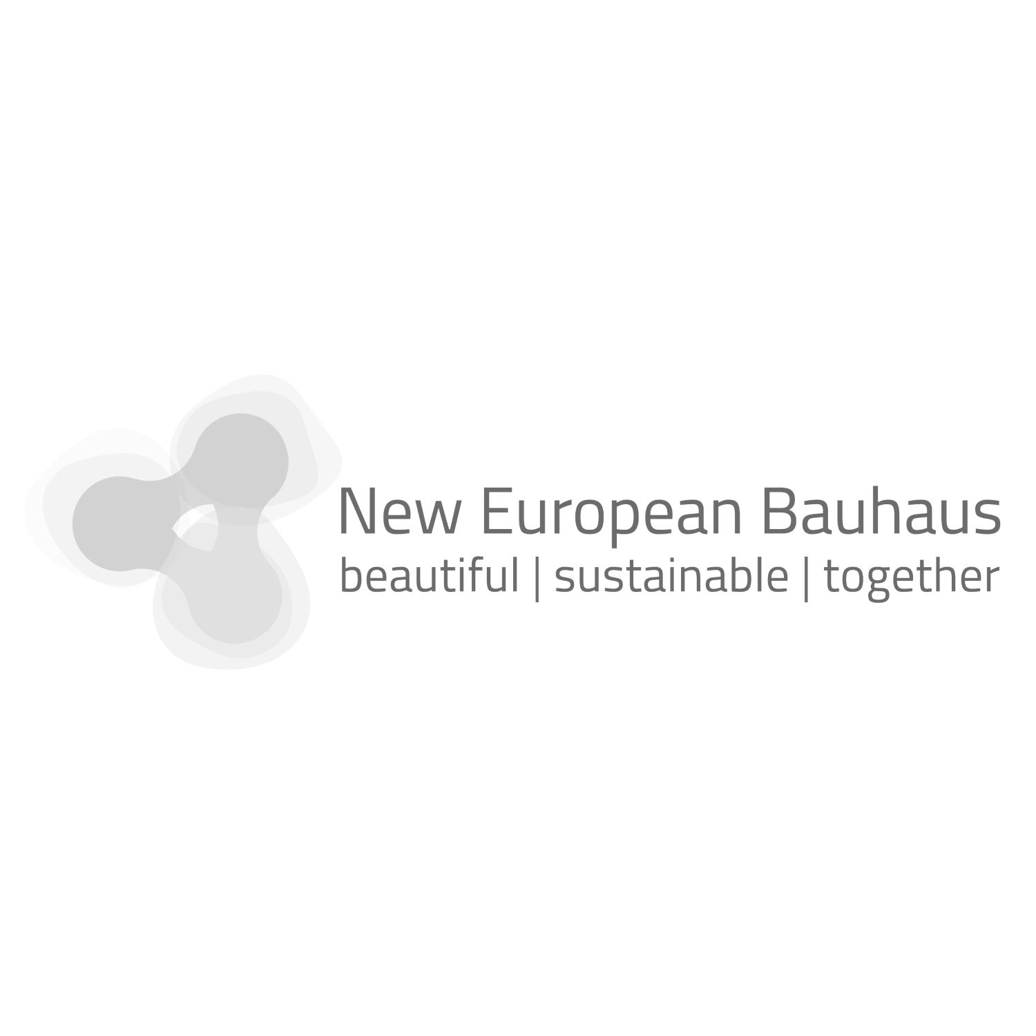 New European Bauhaus Logo, beautiful, sustainable, together